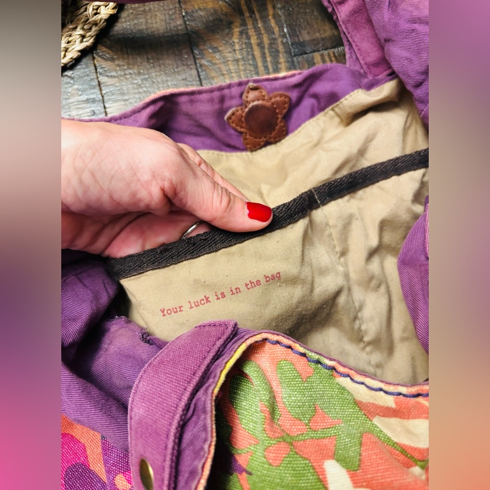 Lucky Brand Purple and Pink Floral Shoulder Bag - Picture 7 of 11
